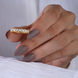 Elegant Gold Diamond Eternity <b>Ring</b> for Women Slim Band Wedding Engagement Anniversary Gift Fine Jewelry for Daily Wear - Product Image 5