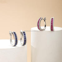 Premium 9K/10K/14K/18Kt or massif Huggies boucles d'oreilles émeraude pierres précieuses femmes filles bijoux fins en gros