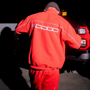 Conjunto Deportivo Personalizado de Felpa Técnica de 400 g/m², Traje Deportivo con Cierre Reflectante, Pantalones Deportivos Holgados con Cuello Medio para Hombre - Product Image 5