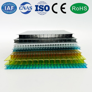 ألواح بولي كربونات مجوفة شفافة مزدوجة الجدار 6 مم 8 مم/10 مم رمادية زرقاء بحرية كهرمانية للأسقف - Product Image 2