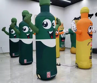 Tubes adhésifs personnalisables de danseur d'air de mascotte gonflables gonflables de publicité de vague en forme de bouteille pour des événements de sports de main