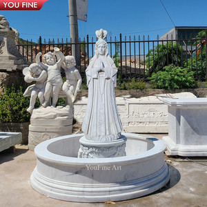 Grande <span class=keywords><strong>fontaine</strong></span> d'eau en marbre sculptée à la main représentant la Vierge <span class=keywords><strong>Marie</strong></span> pour l'extérieur - Product Image 4