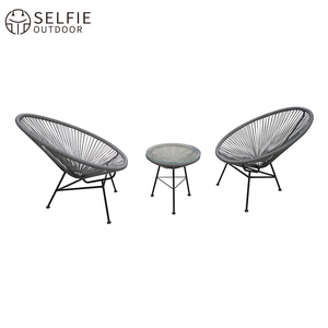 Ensemble de bistrot de cuisine moderne en rotin léger toutes saisons, chaises de patio confortables, mobilier de balcon - Product Image 3
