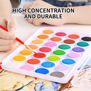 Juego de Acuarelas Sólidas Chinas Giorgione de 12/16/24/28/36/48 Colores con Pincel de Pelo de Nailon Gratis para Pintar sobre Lienzo - Product Image 4