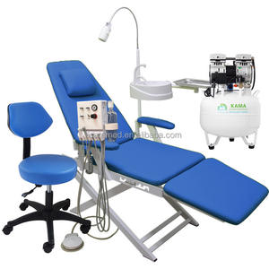 Fauteuil dentaire portable pliable avec égouttoir en acier inoxydable et plastique, plateau à instruments, lampe mobile, certifié CE - Product Image 2