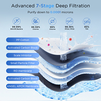 Système de filtration d'eau par osmose inverse Angel 100GPD pour la maison, purificateur d'eau sous l'évier, couleur noire