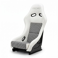 Siège baquet de course universel à motif chevron blanc pour simulateur VR, avec matériaux composites et éponge pour personnalisation