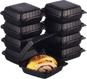 Contenedor de Alimentos Tipo Concha, Desechable, para Llevar, con Bisagras, de Plástico, para Almuerzo, Preparación de Comidas, para Hamburguesas - Product Image 4
