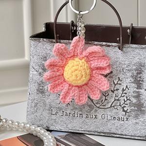 Porte-clés en crochet en forme de tournesol, accessoires pour sac à téléphone, couples, autres porte-clés en <span class=keywords><strong>macramé</strong></span> avec perles mignonnes - Product Image 3