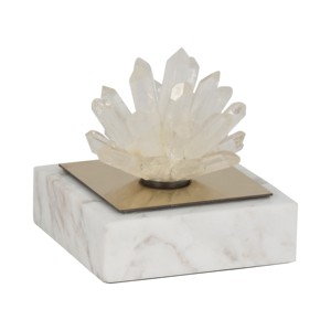 Scultura in cristallo su base in marmo, decorazione moderna per bagno, ufficio, soggiorno, espositore da scaffale - Product Image 2
