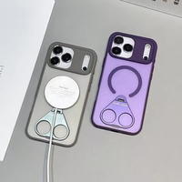 Coque de téléphone magnétique mate avec support anneau pour charge sans fil pour 17/Air 15/16 Pro Max - Design de luxe en TPU+Acrylique durable