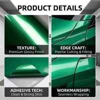 KUMOSHI Rollos de Película Autoadhesiva de PVC de Color Más Vendidos con Efecto Metálico Brillante verde