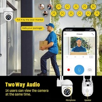 Más A7 WIFI al aire libre cámara de seguridad 1080P HD noche visión Audio 360 a la vista de seguimiento de movimiento bombilla hogar Cámara