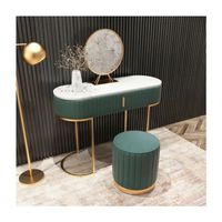 Tabouret de Dressing Rond en Flanelle au Design Moderne Vente en Gros d'Usine de Maquillage pour Chambre à Coucher de Luxe
