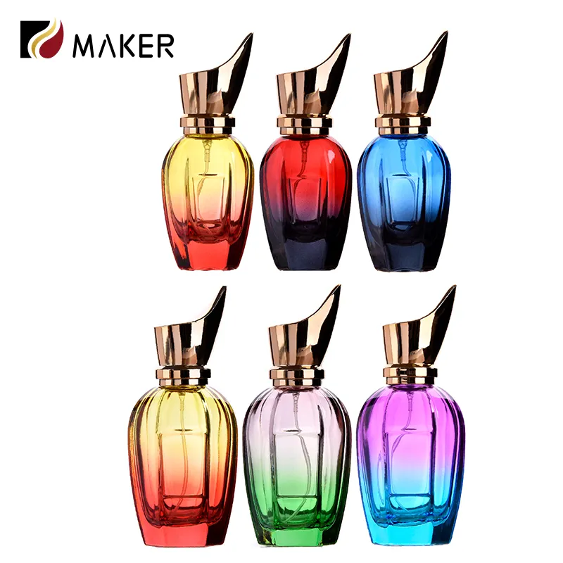 High Quality Luxury Crimp Flocking Empty Glass Parfum Bottle 30ml 50ml 100ml Beautiful Perfume Bottle With Box Custom