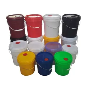 Customized 5 Gallon Plastic Buckets Pail Logo Paint Pail Round Plastic buckets with Metal Handles