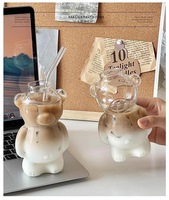 Gobelet en verre personnalisé avec couvercle et paille, en borosilicate haute résistance, transparent, style nordique, passe au lave-vaisselle et au micro-ondes, réutilisable