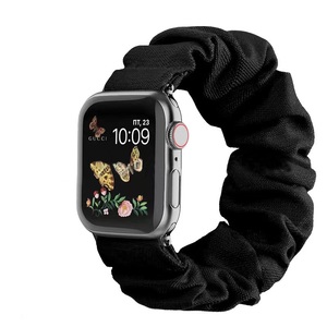 2024 luxe femmes élastique chouchou bracelets de montre Polyester montre bracelet de remplacement pour <span class=keywords><strong>Apple</strong></span> Watch Band série 9 <span class=keywords><strong>8</strong></span> 7 41MM <span class=keywords><strong>45MM</strong></span> - Product Image 2