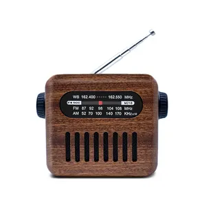 无线电波内置电池盒Am Fm复古迷你收音机BT扬声器，带USB