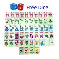 Tuiles de Mahjong Américaines de Luxe en Acrylique Colorées UV Gravées au Laser pour Fêtes de Jardin Modernes, Voyages et Décoration de Fêtes