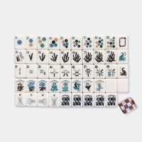 Set Mahjong Amerika Modern 2 Lapis Ubin Transparan dengan Alas Mahjong Bermotif Kotak Grosir Langsung dari Pabrik Hadiah Kustom