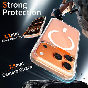 <span class=keywords><strong>Coque</strong></span> Magnétique de Haute Qualité pour <span class=keywords><strong>iPhone</strong></span> 17 <span class=keywords><strong>Pro</strong></span> Max avec Dos Transparent Anti-rayures Anti-jaunissement de 2mm et Airbags Intégrés - Product Image 6