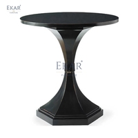 Table d'appoint d'angle ronde en bois massif classique pour salons