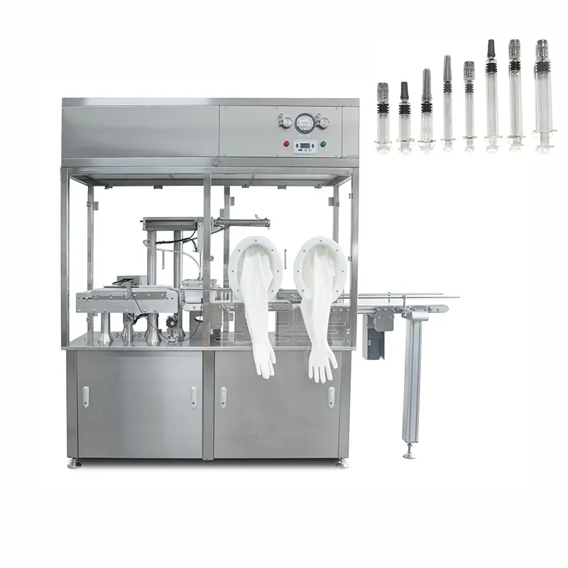 Automatic disposable Luer lock glass pre-filled syringe filling closing plugging machines for 1ml, 2.25ml, 3ml