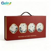 Boîte cadeau rigide de luxe avec poignée en cuir PU, logo personnalisé estampé à chaud, emballage de coffret cadeau haut de gamme pour les cadeaux de fin d'année