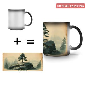 Frosted Black 11oz <b>Ceramic</b> <b>Mug</b> Heat Activated Color Changing Cup Sublimation Blank For Custom Design - Product Image 4