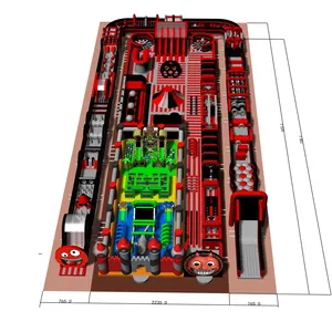充气障碍跑户外充气游乐园充气室内主题公园障碍设备怪兽跑