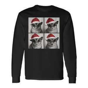 Camiseta de manga larga con foto de Papá Noel y Sugar Glider de Navidad - Product Image 1