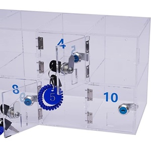 Điện thoại di động Locker Box 10 slots Acrylic điện thoại di động Locker box với Ổ khóa cửa và phím rõ ràng Acrylic hiển thị trường hợp với khóa - Product Image 6