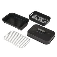 Friteuse à air et grill combinés 10-en-1, capacité 10L, cuisson intérieure sans fumée, inclut 4 accessoires, friture à air, grillade, rôtissage, cuisson au four