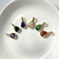 Collier tendance en corde tressée avec pendentif poire en laiton coloré, collier DIY, bijoux en gros