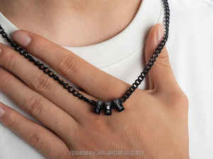 Collana Personalizzata in Acciaio Inox con Nome Inciso per Uomo, Catena Cubana Impermeabile, Regalo per la Festa del Papà - Product Image 3