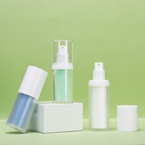 Popular Design Double Wall 15ml 30ml Matte Green Skincare Replaced Airless Lotion <b>Pump</b> <b>Bottle</b> With Replaceable Inner <b>Bottle</b> - Product Image 5