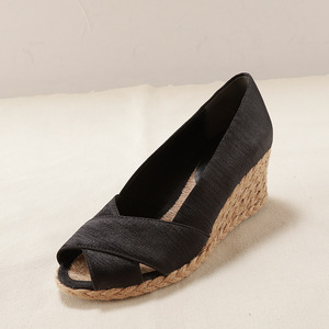 Sandales compensées à plateforme en corde de chanvre style espadrille à bout ouvert pour femme - Collection Printemps/Été - Product Image 5