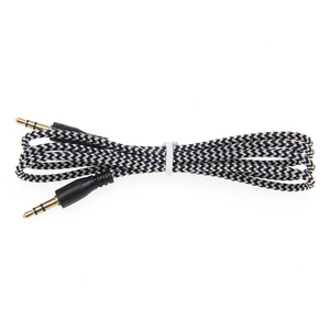Câble audio en nylon 1m <span class=keywords><strong>Jack</strong></span> 3.5mm mâle à mâle stéréo cordon auxiliaire de voiture pour <span class=keywords><strong>iPhone</strong></span> téléphone casque ordinateur portable fil de haut-parleur - Product Image 3