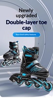 Patins à roulettes en ligne en gros, taille réglable, avec roues en PU, rangée unique, roues lumineuses, doublure confortable, support en alliage