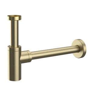 Kamalu KS050G Siphon de vidange d'évier moderne en or brossé en acier inoxydable 304 avec crépine en laiton pour la fonction de gaspillage de l'évier de cuisine - Product Image 1