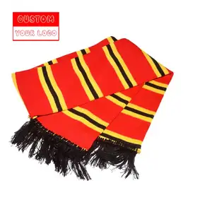 Hot Sales Sports Cotton Flannelette Football Soccer Team Fans Knitted Scarves Logo Acrylic Wool Beanie Hat Scarf Gloves Sets