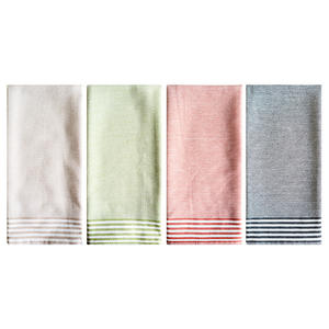 Serviettes de cuisine en coton nordique simple, rayées, rectangulaires, 100% coton, lavables en machine, pour usage domestique - Product Image 1