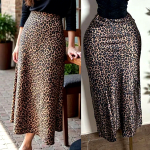 GX10844 Fournisseur de Vêtements Été 2025 <span class=keywords><strong>Jupe</strong></span> Longue Femme en <span class=keywords><strong>Satin</strong></span> à Imprimé Léopard Mode Streetwear Vintage et Décontractée - Product Image 2