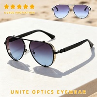 Lunettes de soleil vintage style pilote classiques à double pont surdimensionnées avec verres dégradés pour hommes et femmes – Vente en gros fabricant