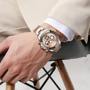 <span class=keywords><strong>Montre</strong></span>-<span class=keywords><strong>bracelet</strong></span> de luxe en or rose, étanche 3ATM, <span class=keywords><strong>montre</strong></span> sport à quartz pour homme, <span class=keywords><strong>montre</strong></span>-<span class=keywords><strong>bracelet</strong></span> étanche pour affaires - Product Image 4