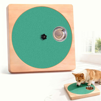 Planche à gratter en bois pour ongles de chien, lime à griffes, jouet de soin des pattes, base coulissante avec gamelles en acier inoxydable pour animaux de compagnie