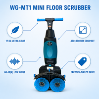 Mesin Pencuci Lantai Mini WG-MT1 430mm 1200 ㎡ Baterai Lithium 36V 25kg Tekanan Sikat 68dB Senyap 17kg Supermarket Hotel