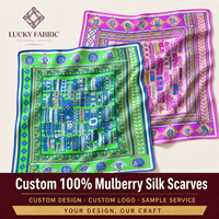 Élégant foulard en pure soie 90x90cm carré sergé double face à pois pour femme, idéal pour la personnalisation de sacs, prêt à l'exportation, emballage cadeau, fabricant