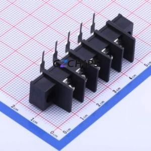 KF25RM-7.62-5P Barrier Terminal Block Bent Lead Through Hole,P=7.62mm Connector Two Sides 7.62mm 1x5P Right Angle Pin - Product Image 1